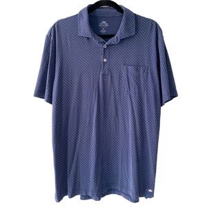 Peter Millar Mens Polka Dot Polo Shirt M Navy‎ Blue Golf Sporty Cotton Preppy